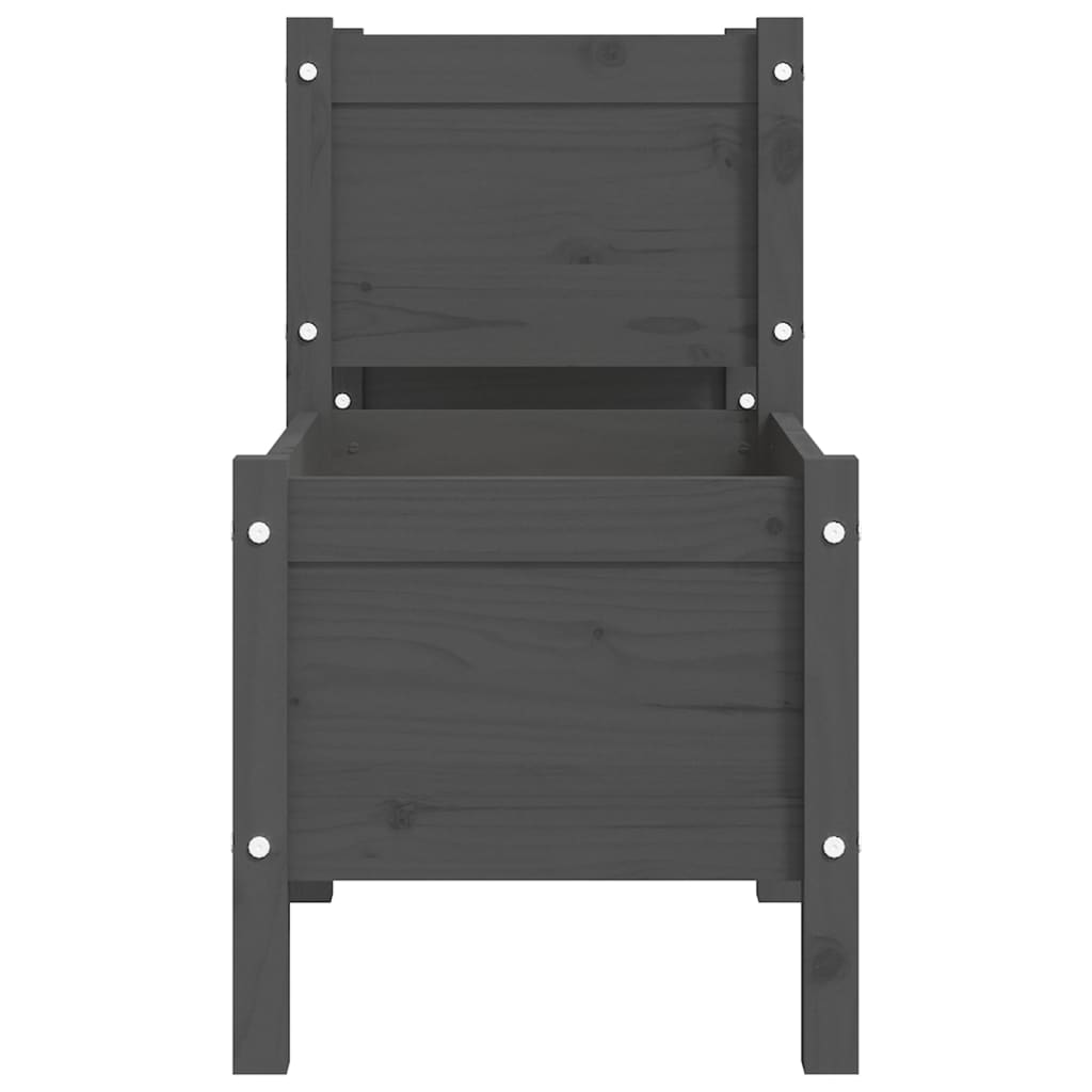 vidaXL Ζαρντινιέρα Γκρι 178,5 x 44 x 75 εκ. από Μασίφ Ξύλο Πεύκου