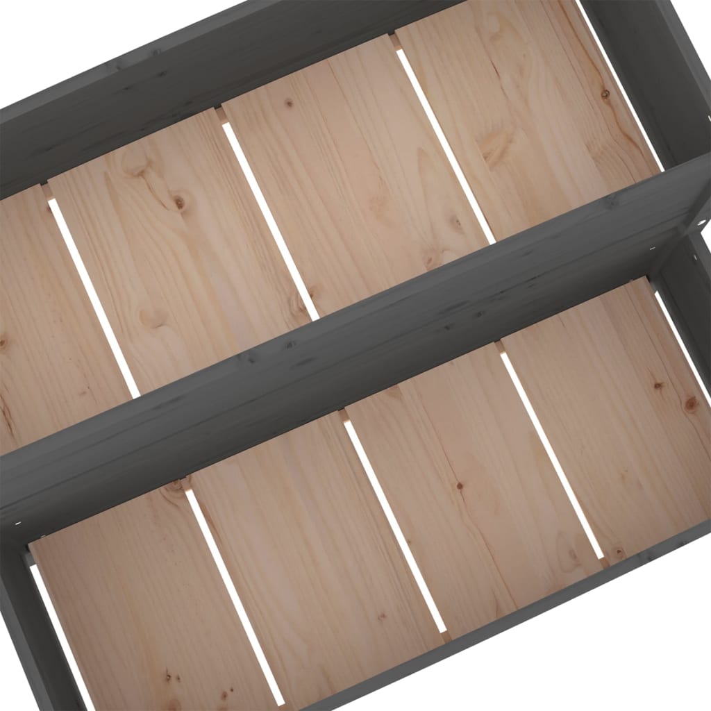 vidaXL Ζαρντινιέρα Γκρι 110 x 84 x 75 εκ. από Μασίφ Ξύλο Πεύκου