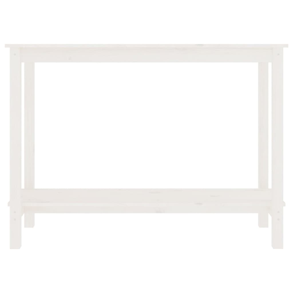 vidaXL Τραπέζι Κονσόλα Λευκό 110 x 40 x 80 εκ. από Μασίφ Ξύλο Πεύκου
