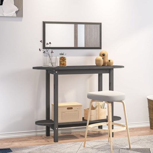 vidaXL Τραπέζι Κονσόλα Γκρί 110 x 40 x 80 εκ. από Μασίφ Ξύλο Πεύκου