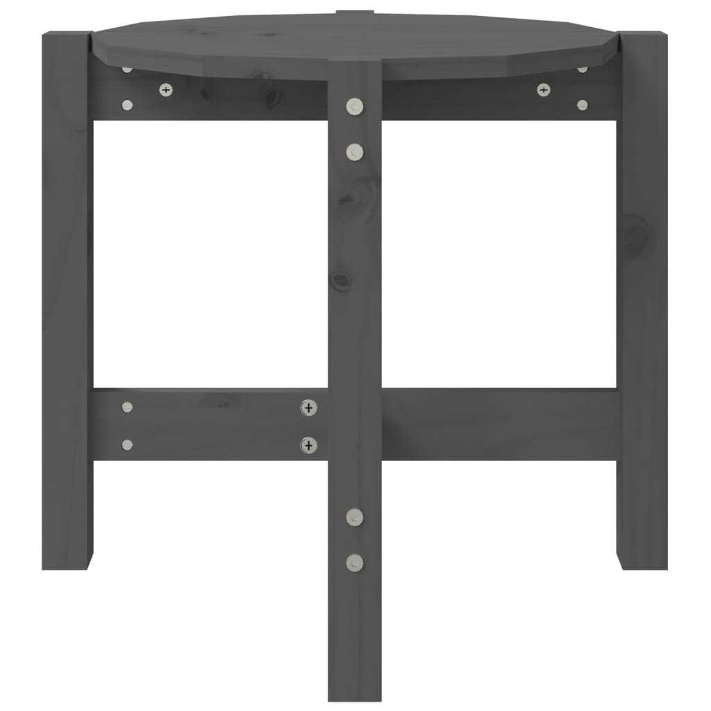 vidaXL Τραπεζάκι Σαλονιού Γκρι Ø 52,5x45εκ. από Μασίφ Ξύλο Πεύκου