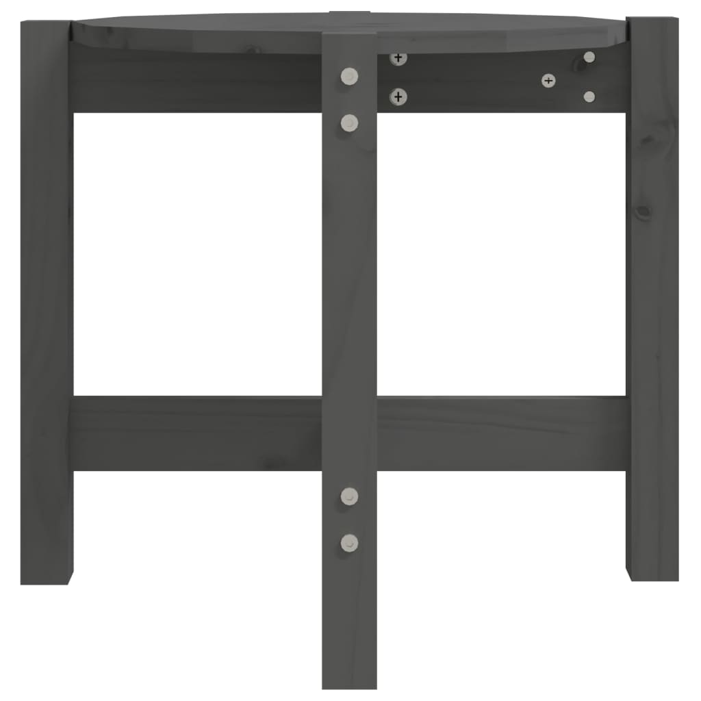 vidaXL Τραπεζάκι Σαλονιού Γκρι Ø 52,5x45εκ. από Μασίφ Ξύλο Πεύκου