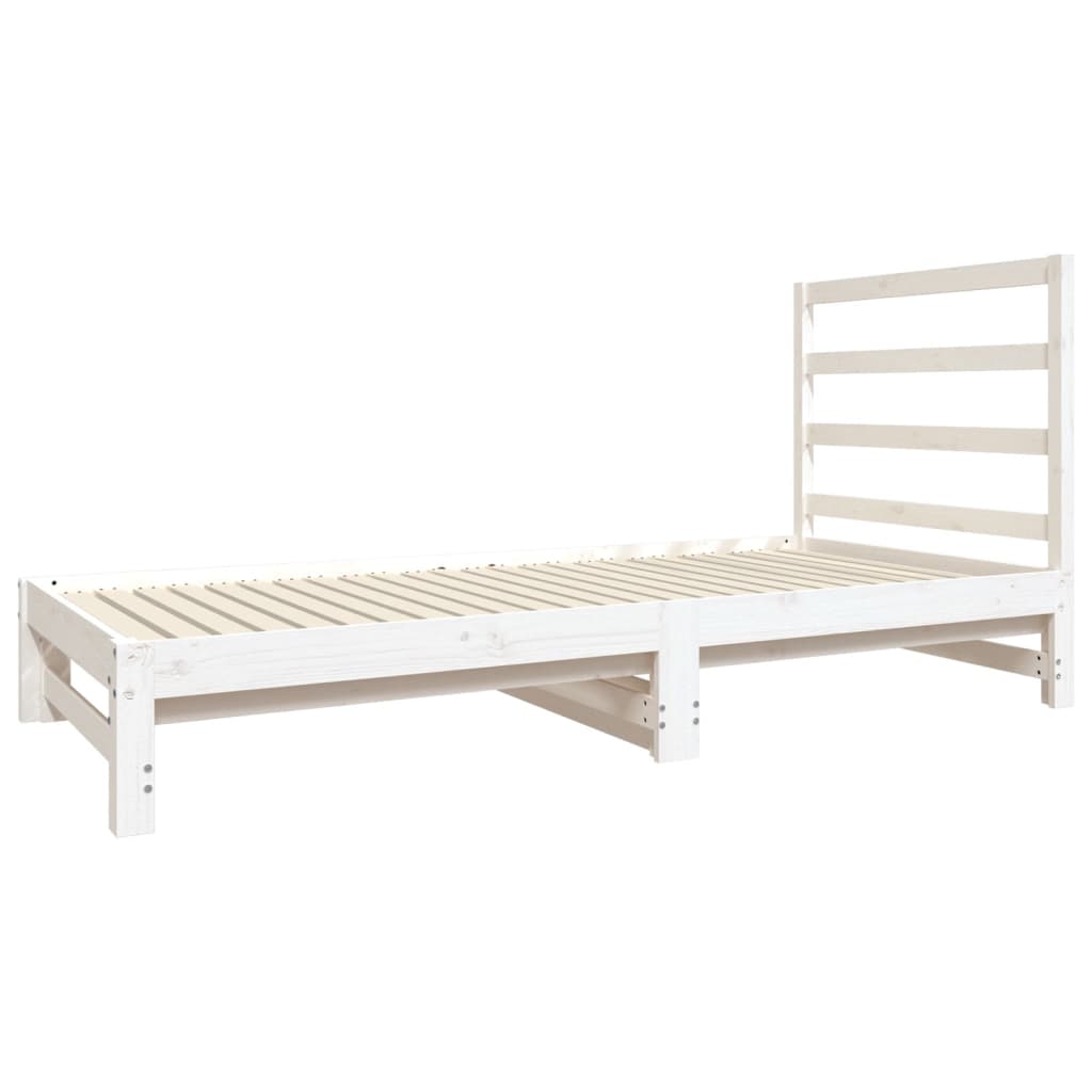 vidaXL Καναπές Κρεβάτι Συρόμενος Λευκός 2x(90x190) εκ. από Μασίφ Πεύκο