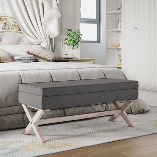 vidaXL Σκαμπό Αποθήκευσης Σκούρο Γκρι 110 x 45 x 49 εκ. Υφασμάτινο