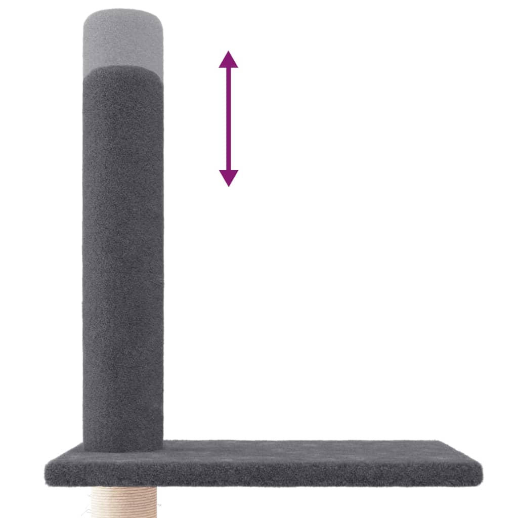 vidaXL Γατόδεντρο Πάτωμα ως Οροφή Σκούρο Γκρι 250,5-276,5 εκ.