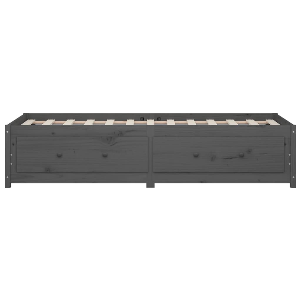 vidaXL Καναπές Κρεβάτι Γκρι 90 x 200 εκ. από Μασίφ Ξύλο Πεύκου