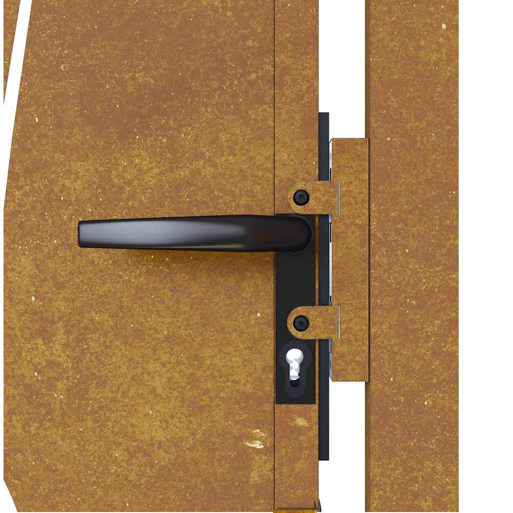 vidaXL Πόρτα Κήπου με Σχέδιο Χόρτου από Ατσάλι Corten 100x150 εκ.