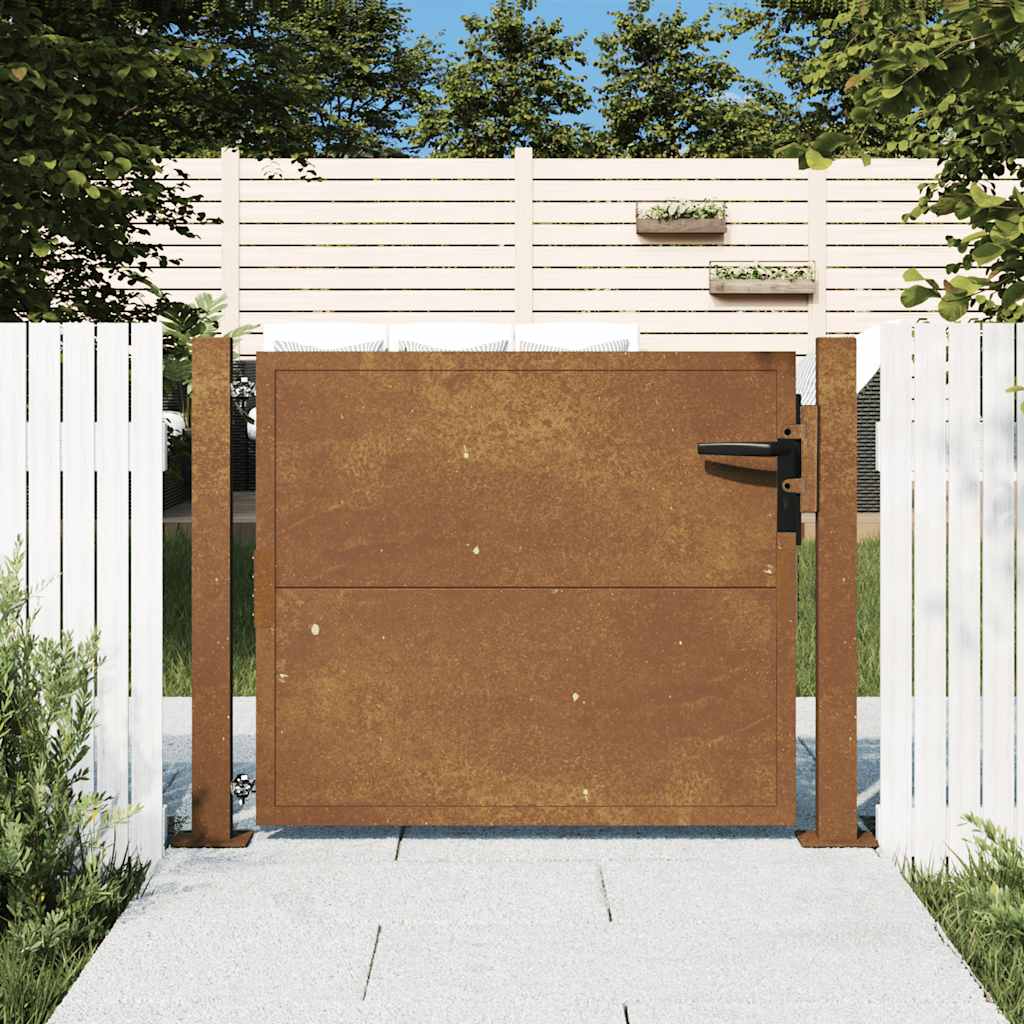 vidaXL Πόρτα Κήπου 100x100 εκ. από Ατσάλι Corten