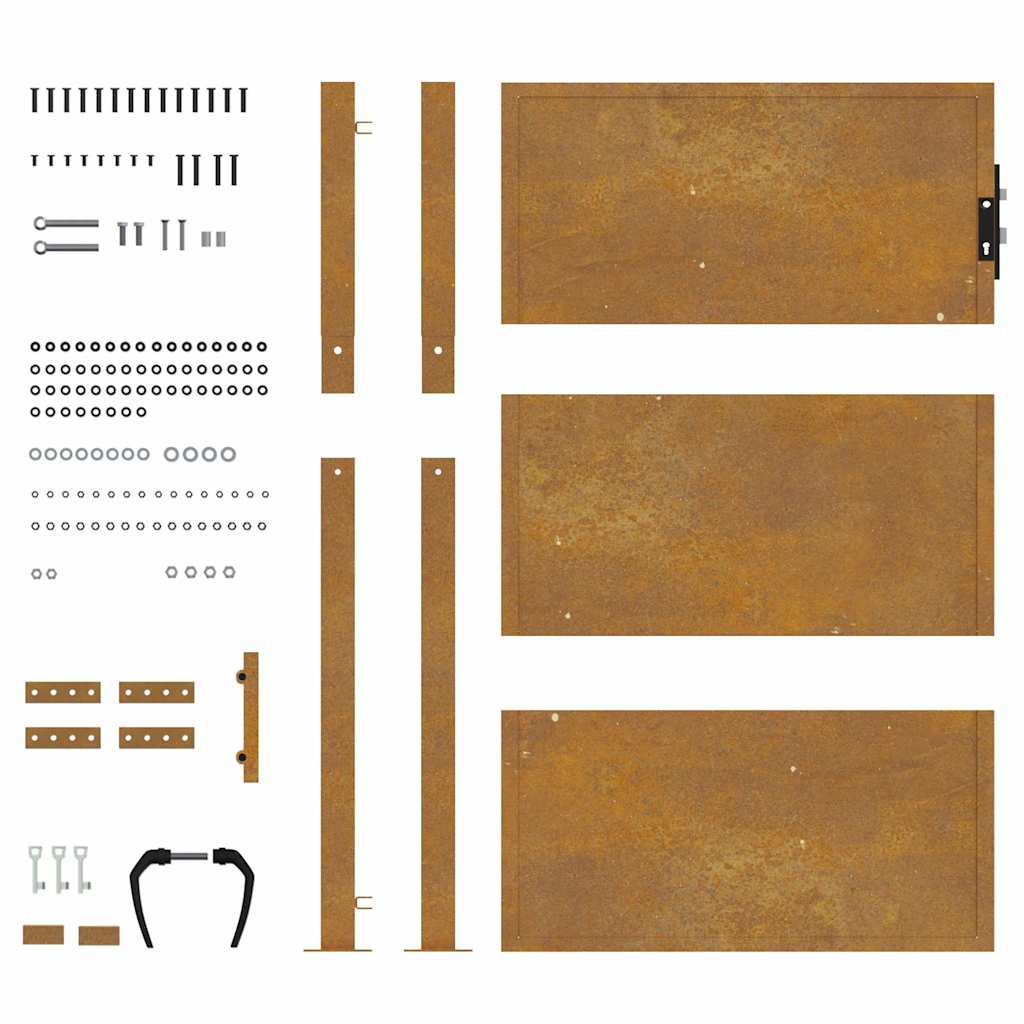 vidaXL Πόρτα Κήπου 100x125 εκ. από Ατσάλι Corten