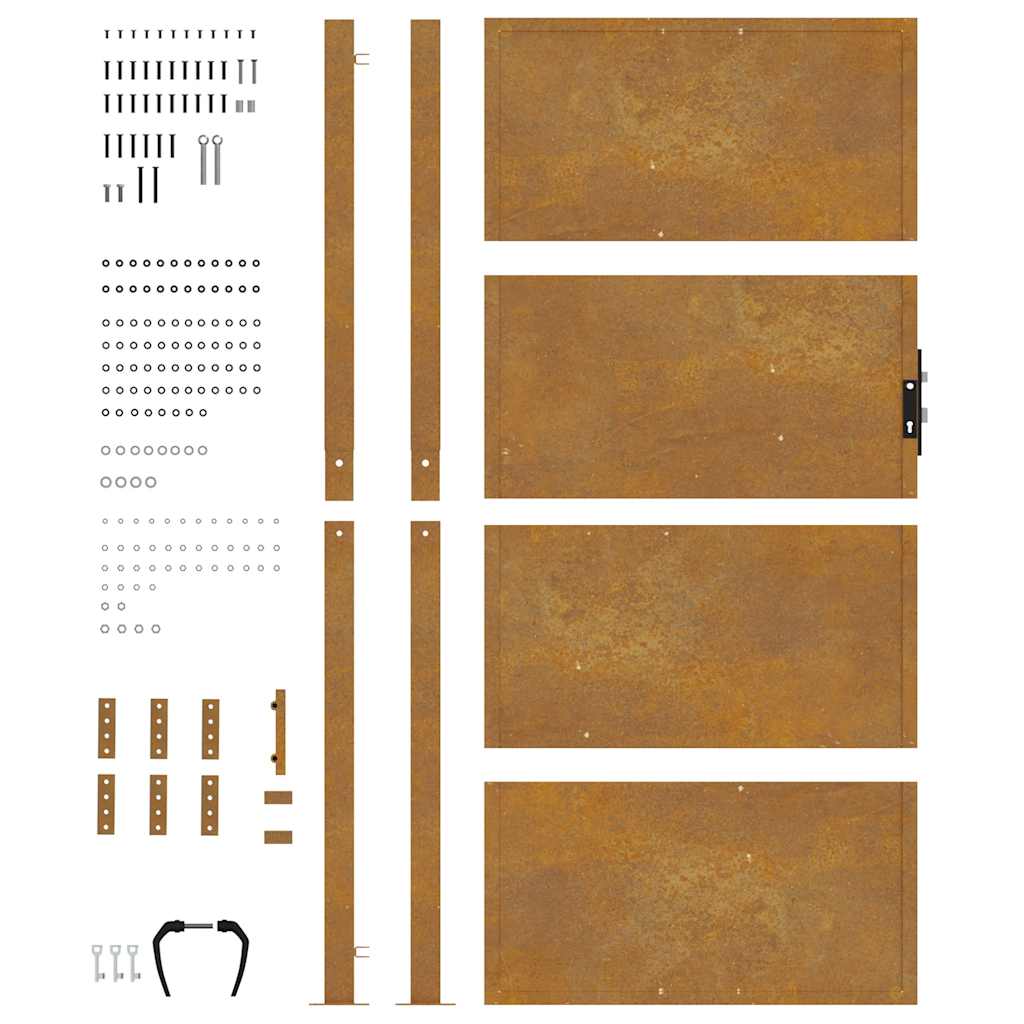 vidaXL Πόρτα Κήπου 100x175 εκ. από Ατσάλι Corten