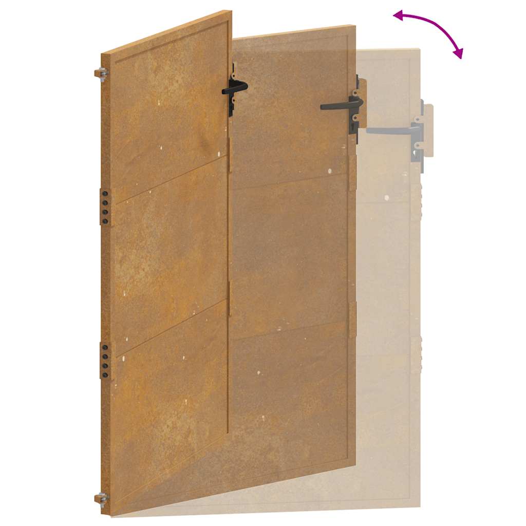 vidaXL Πόρτα Κήπου 100x200 εκ. από Ατσάλι Corten