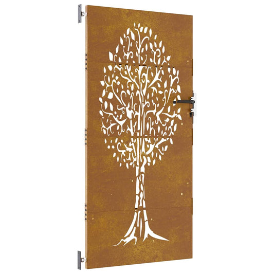 vidaXL Πύλη Κήπου με Σχέδιο Δέντρο 85 x 200 εκ. από Ατσάλι Corten