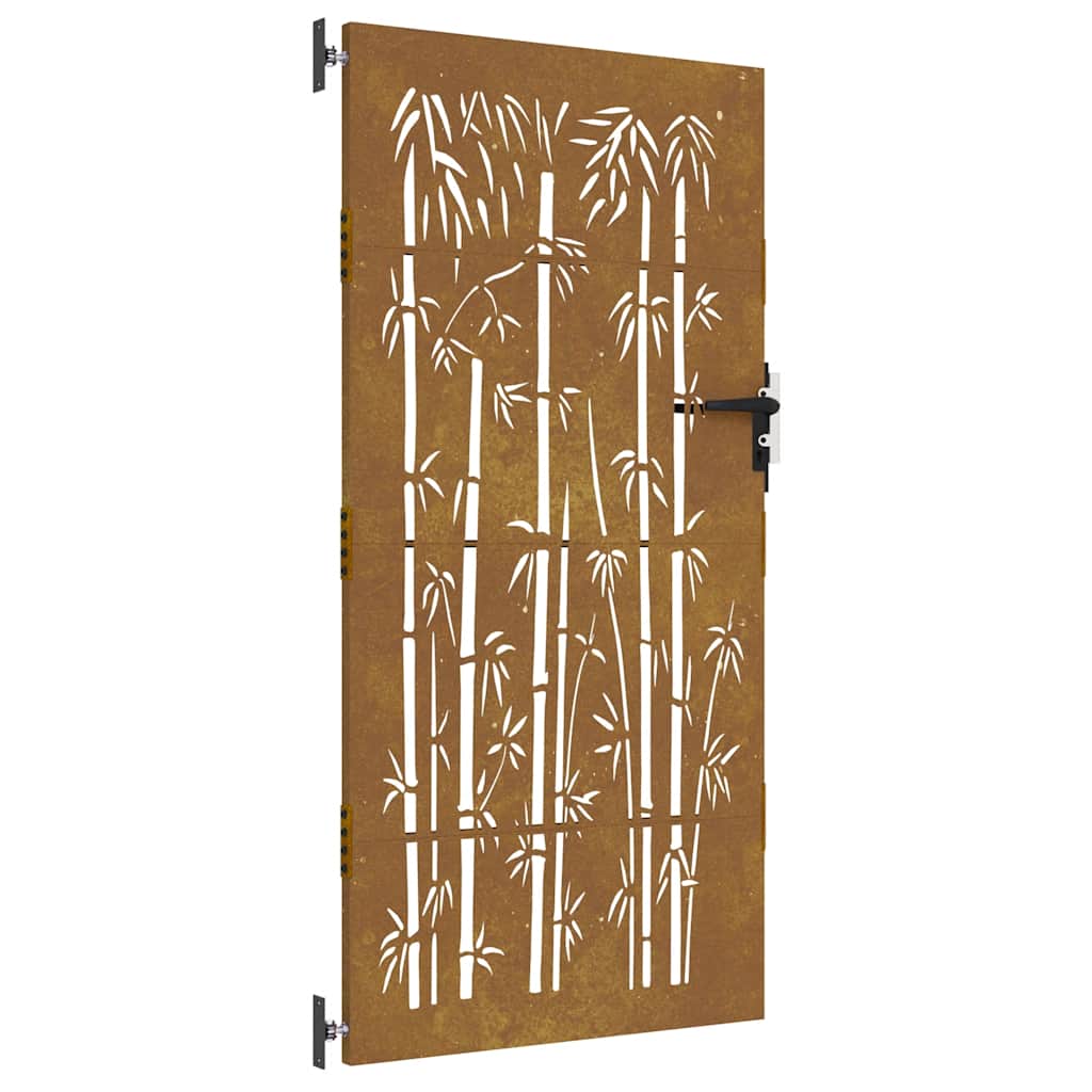 vidaXL Πύλη Κήπου με Σχέδιο Μπαμπού 85 x 175 εκ. από Ατσάλι Corten