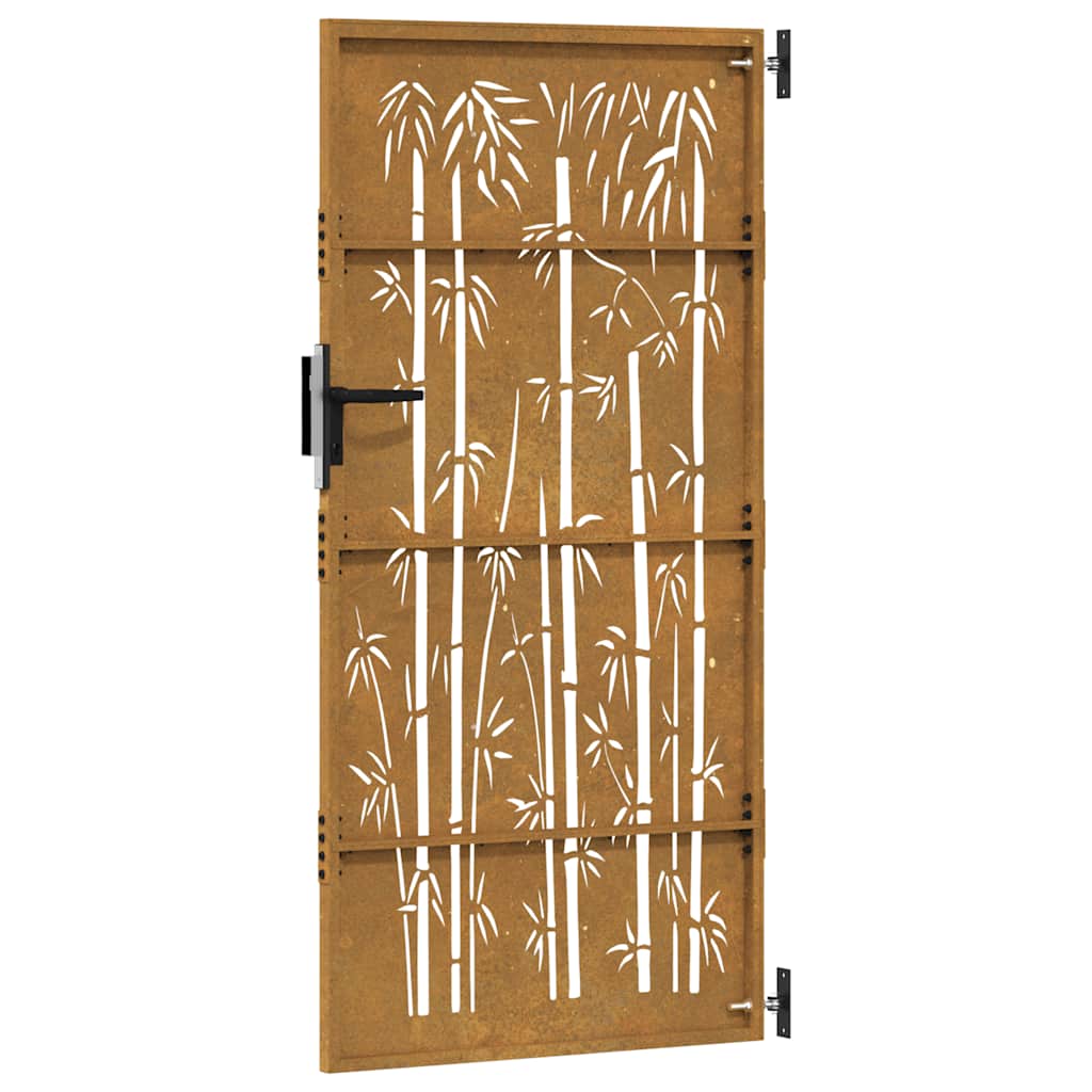 vidaXL Πύλη Κήπου με Σχέδιο Μπαμπού 85 x 200 εκ. από Ατσάλι Corten