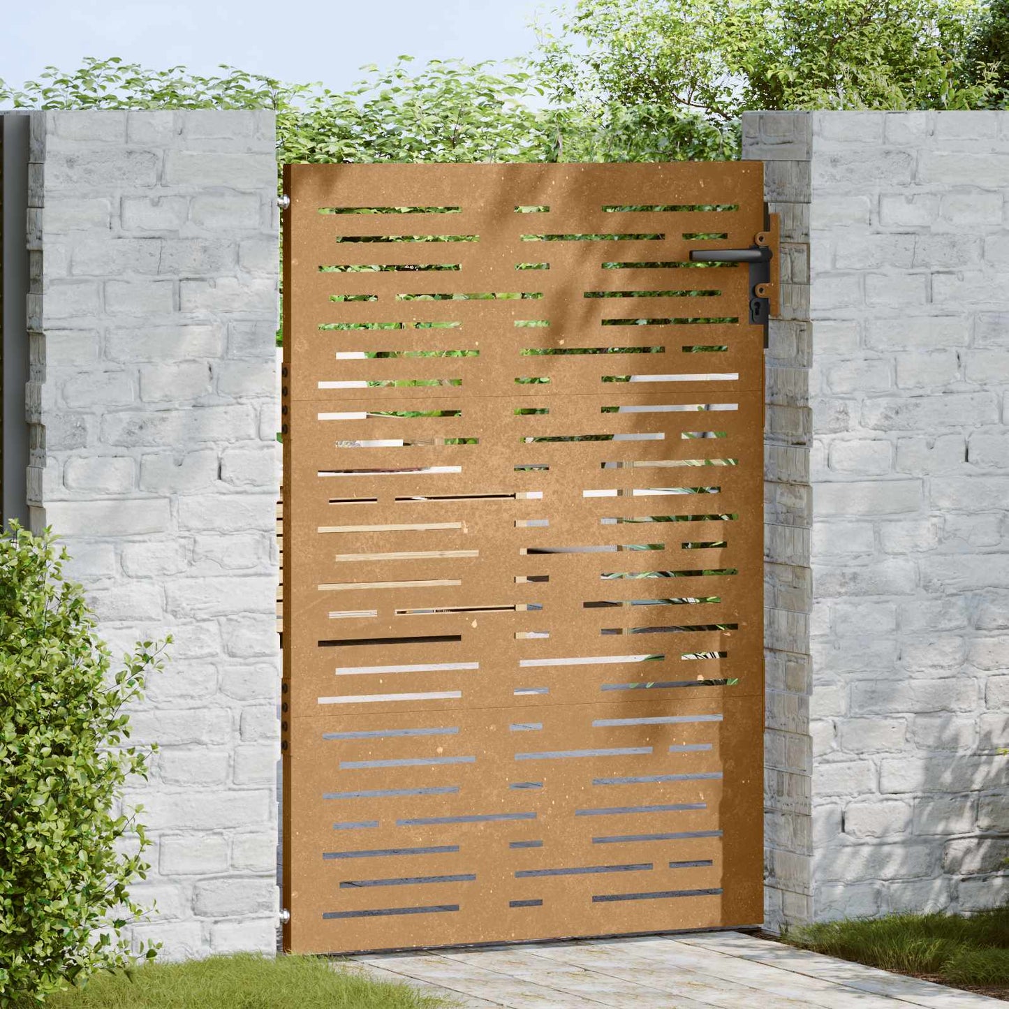 vidaXL Πόρτα Κήπου Τετράγωνη 85x150 εκ. από Ατσάλι Corten