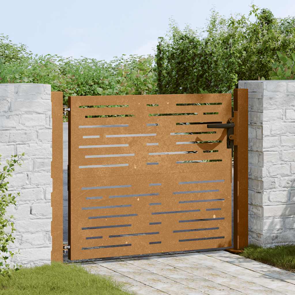 vidaXL Πόρτα Κήπου Τετράγωνη 100x75 εκ. από Ατσάλι Corten