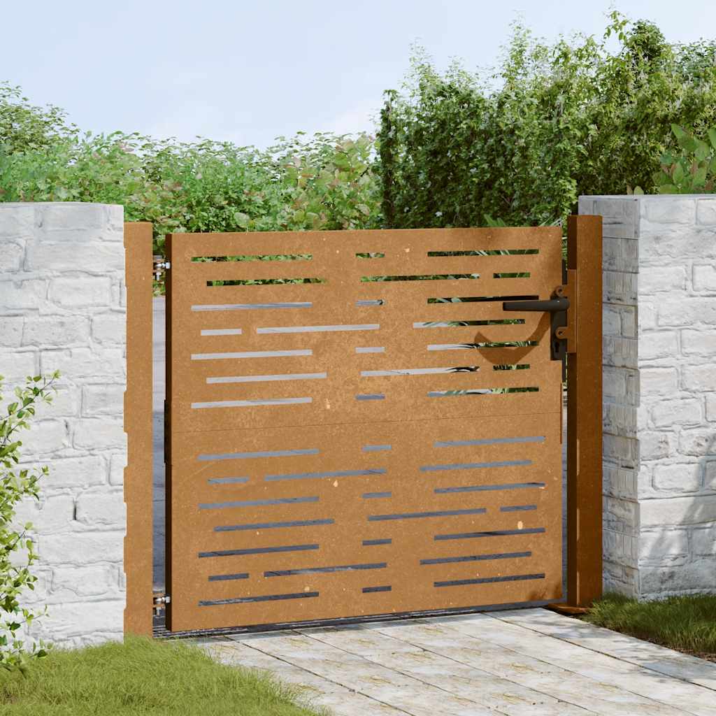 vidaXL Πόρτα Κήπου Τετράγωνη 100x100 εκ. από Ατσάλι Corten