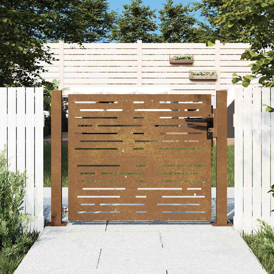 vidaXL Πόρτα Κήπου Τετράγωνη 100x100 εκ. από Ατσάλι Corten