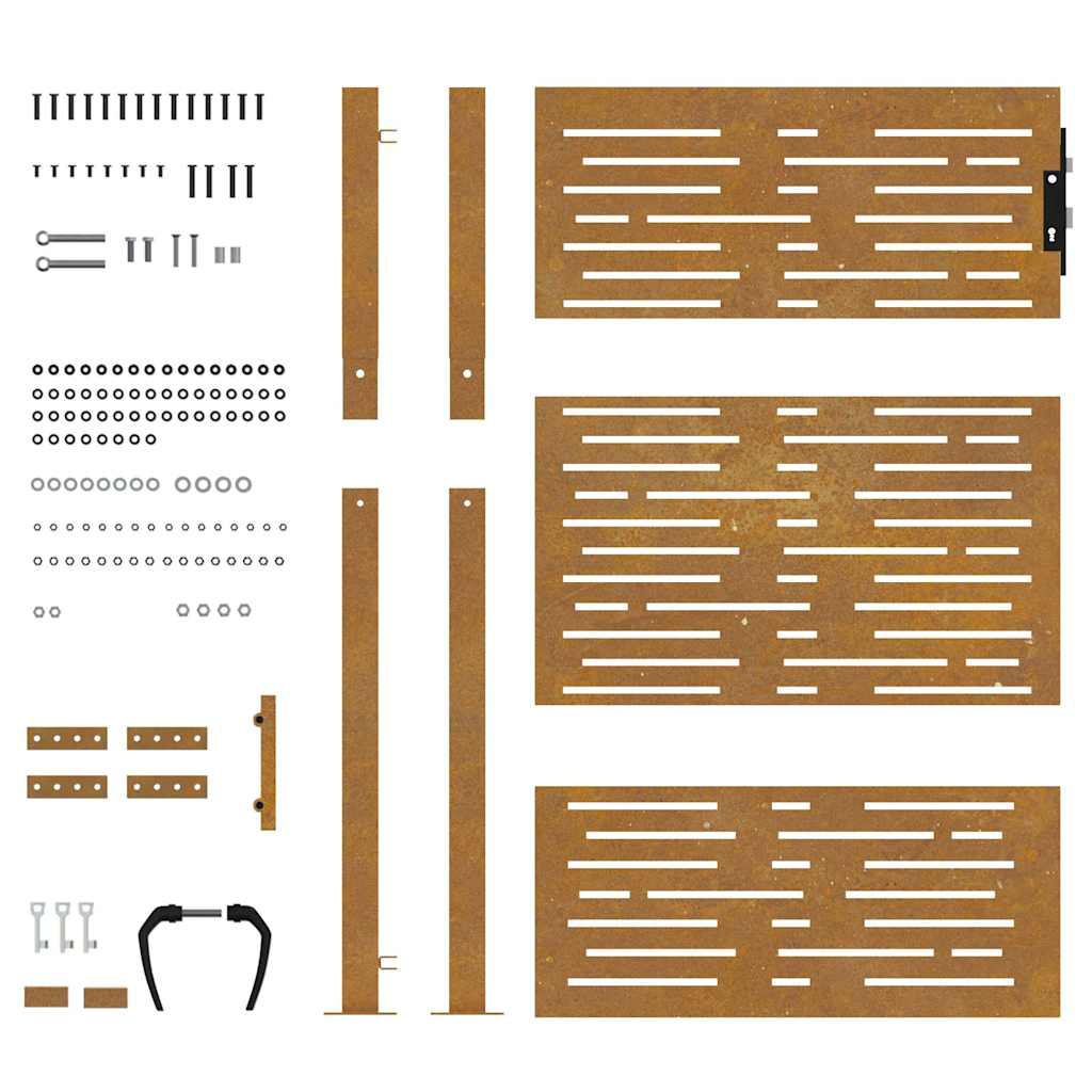 vidaXL Πόρτα Κήπου Τετράγωνη 100x125 εκ. από Ατσάλι Corten