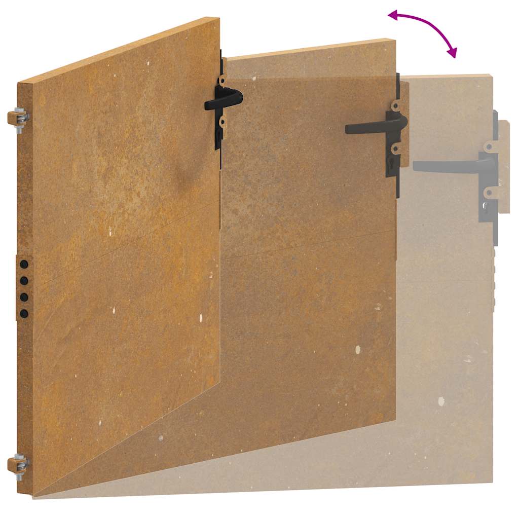 vidaXL Πόρτα Κήπου από Ατσάλι Corten 100x75 εκ.