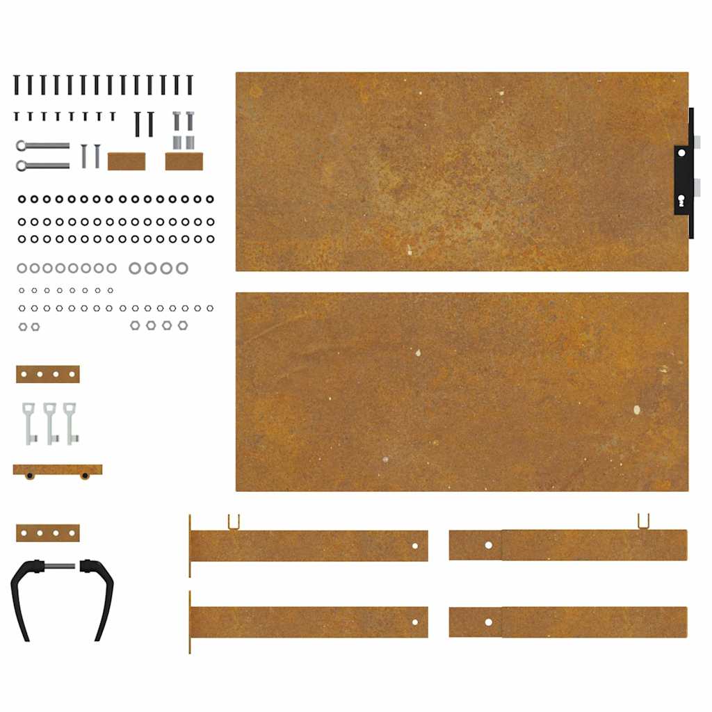 vidaXL Πόρτα Κήπου 100x100 εκ. από Ατσάλι Corten