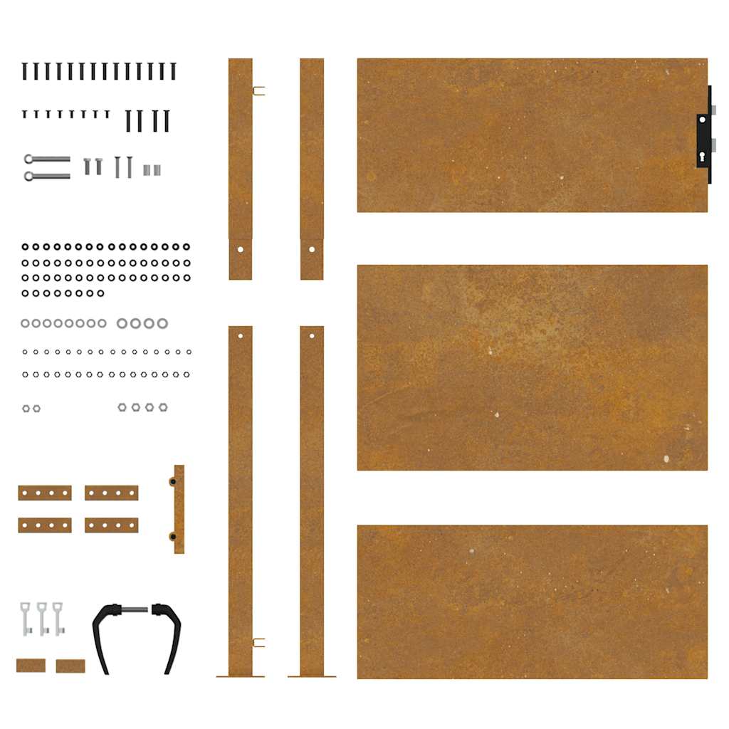 vidaXL Πόρτα Κήπου 100x125 εκ. από Ατσάλι Corten