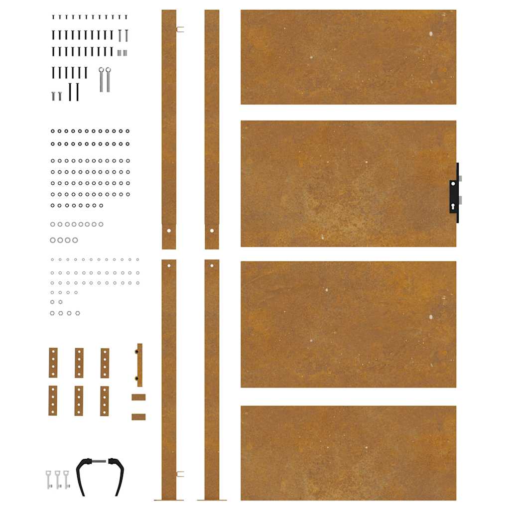 vidaXL Πόρτα Κήπου 100x200 εκ. από Ατσάλι Corten