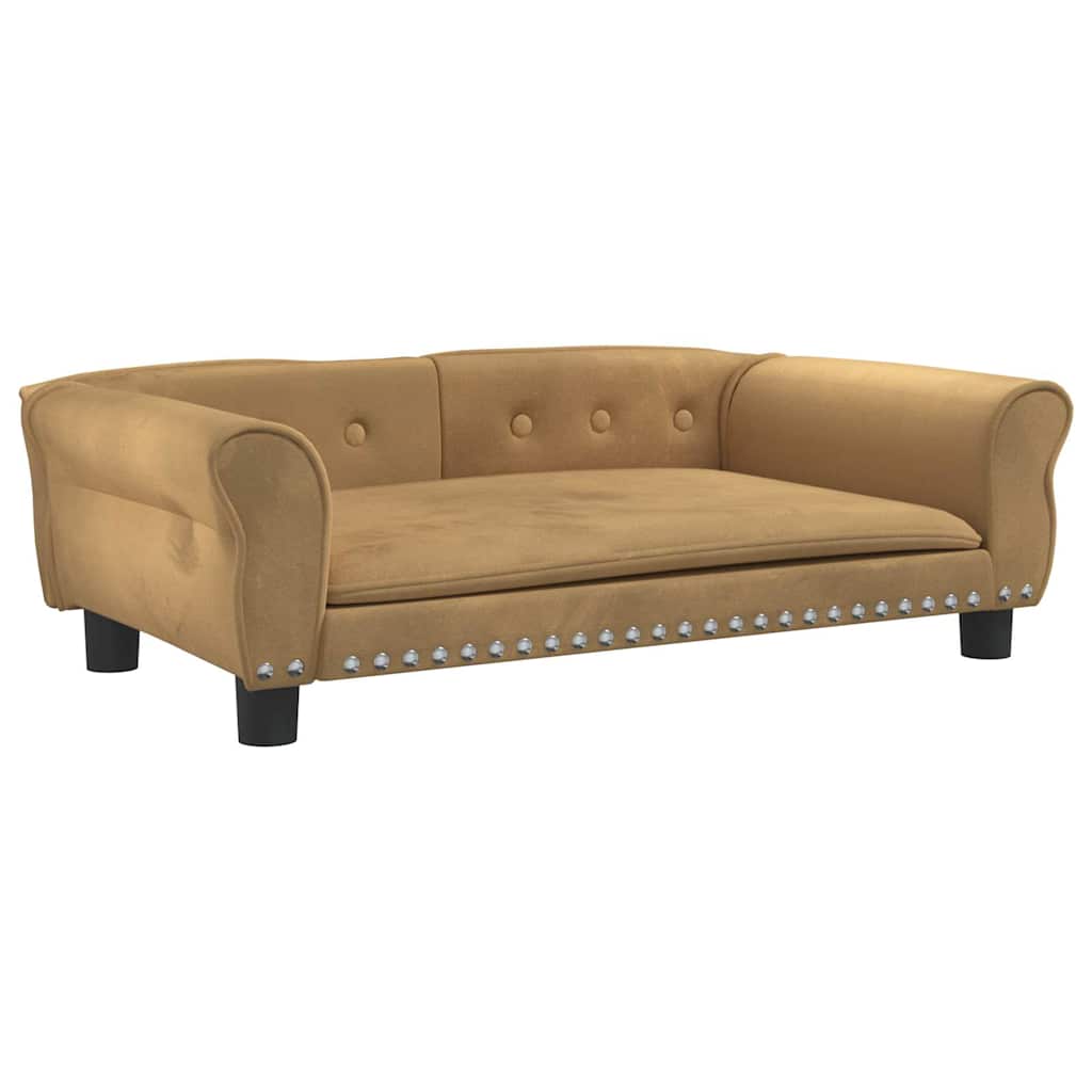 vidaXL Κρεβάτι Σκύλου Καφέ 95 x 55 x 30 εκ. Βελούδινο