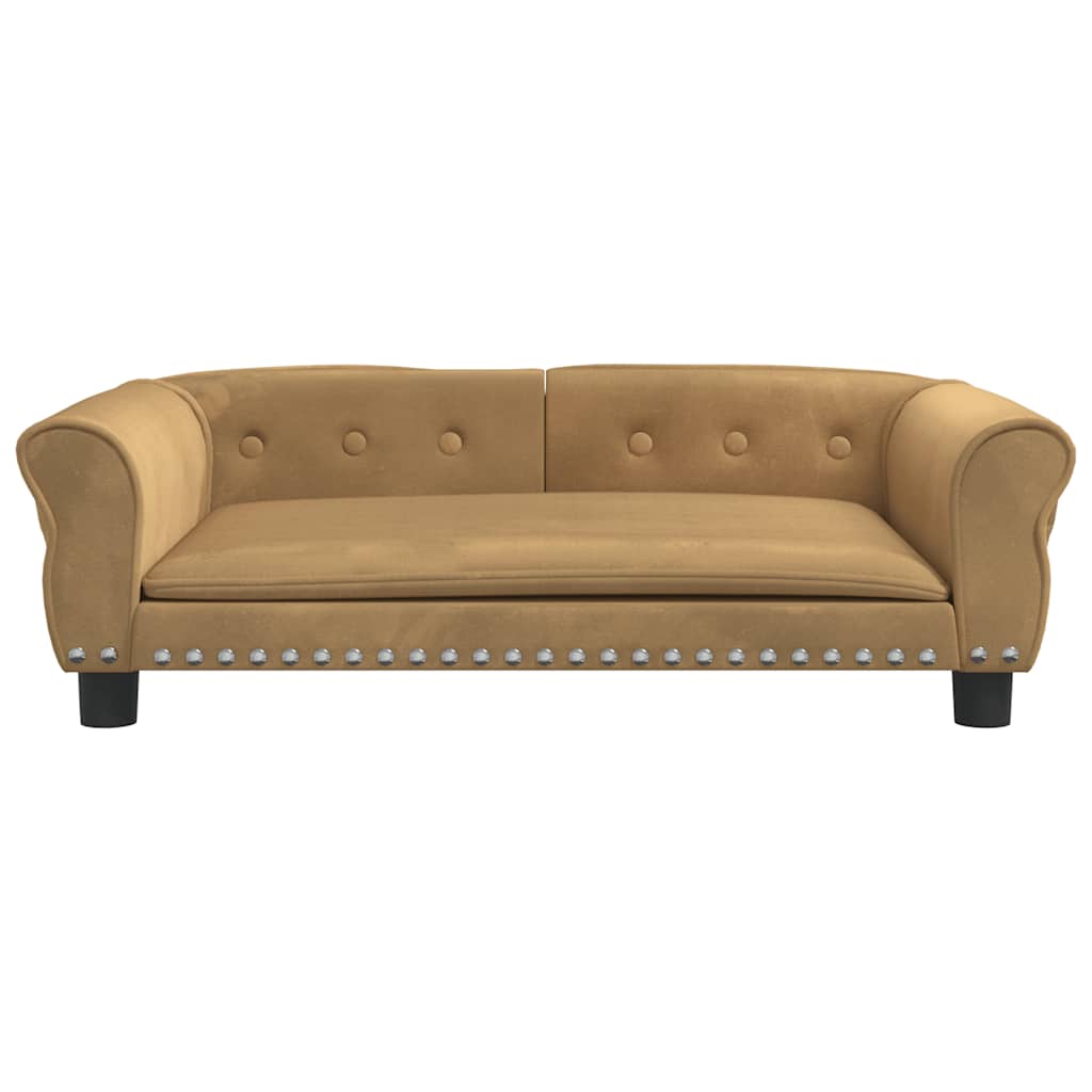 vidaXL Κρεβάτι Σκύλου Καφέ 95 x 55 x 30 εκ. Βελούδινο