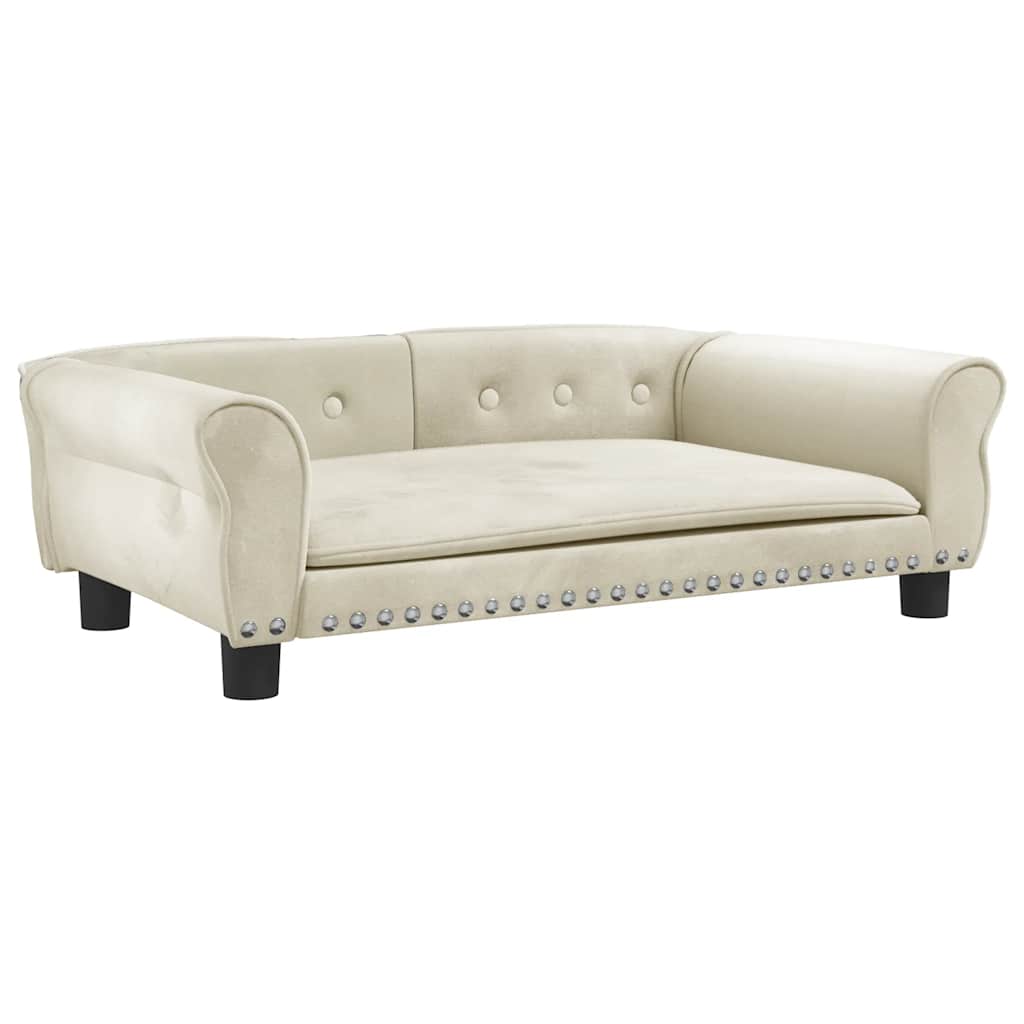 vidaXL Κρεβάτι Σκύλου Κρεμ 95 x 55 x 30 εκ. Βελούδινο