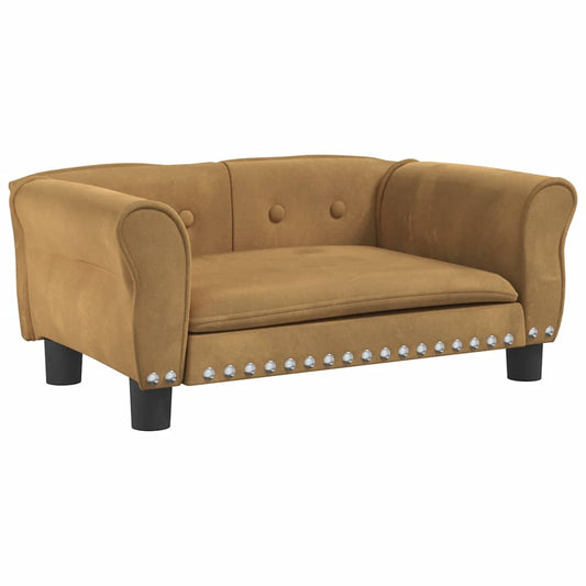 vidaXL Κρεβάτι Σκύλου Καφέ 70 x 45 x 30 εκ. Βελούδινο