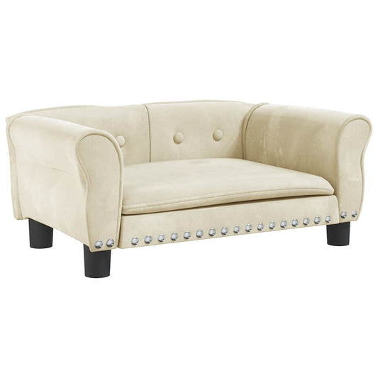 vidaXL Κρεβάτι Σκύλου Κρεμ 70 x 45 x 30 εκ. Βελούδινο