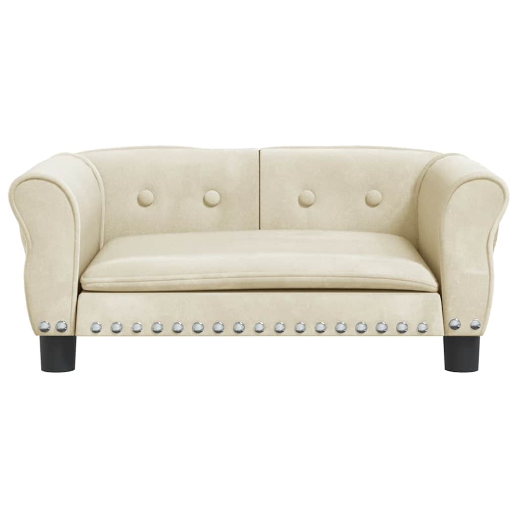 vidaXL Κρεβάτι Σκύλου Κρεμ 70 x 45 x 30 εκ. Βελούδινο