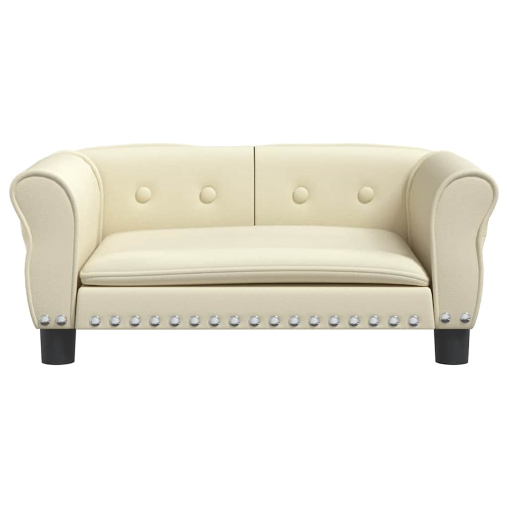 vidaXL Κρεβάτι Σκύλου Κρεμ 70 x 45 x 30 εκ. από Συνθετικό Δέρμα