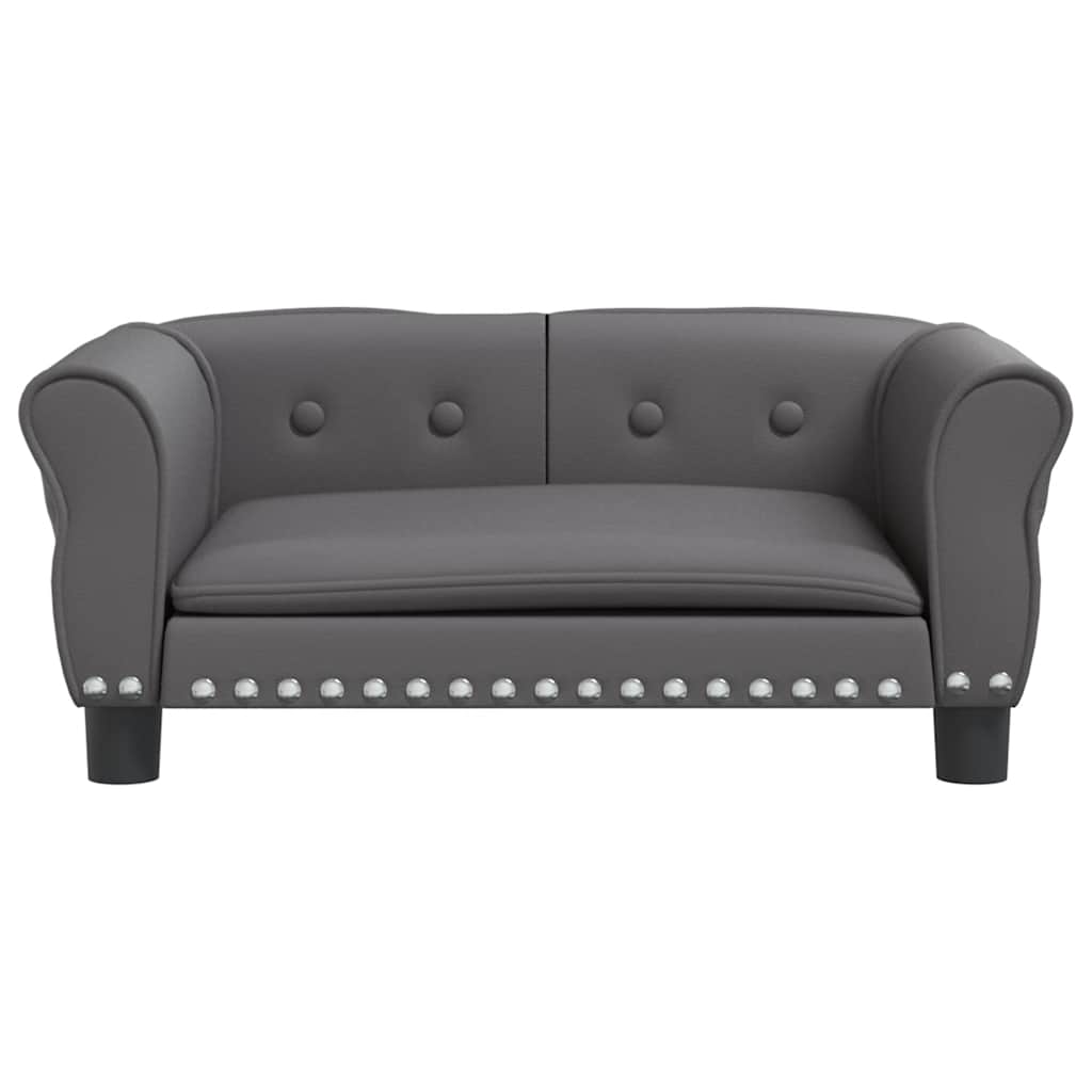 vidaXL Κρεβάτι Σκύλου Γκρι 70 x 45 x 30 εκ. από Συνθετικό Δέρμα