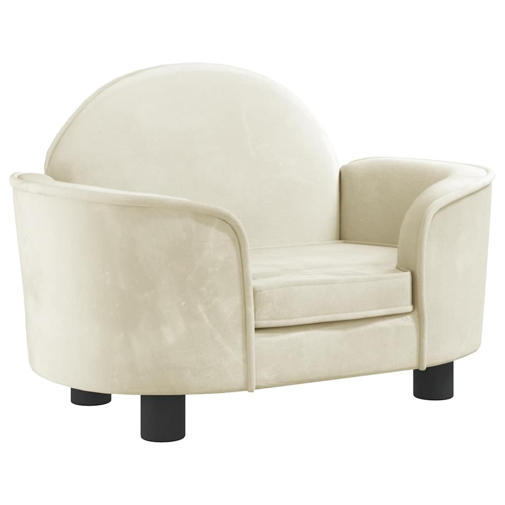 vidaXL Κρεβάτι Σκύλου Κρεμ 66 x 40 x 45 εκ. Βελούδινο