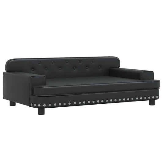 vidaXL Κρεβάτι Σκύλου Μαύρο 90 x 53 x 30 εκ. από Συνθετικό Δέρμα