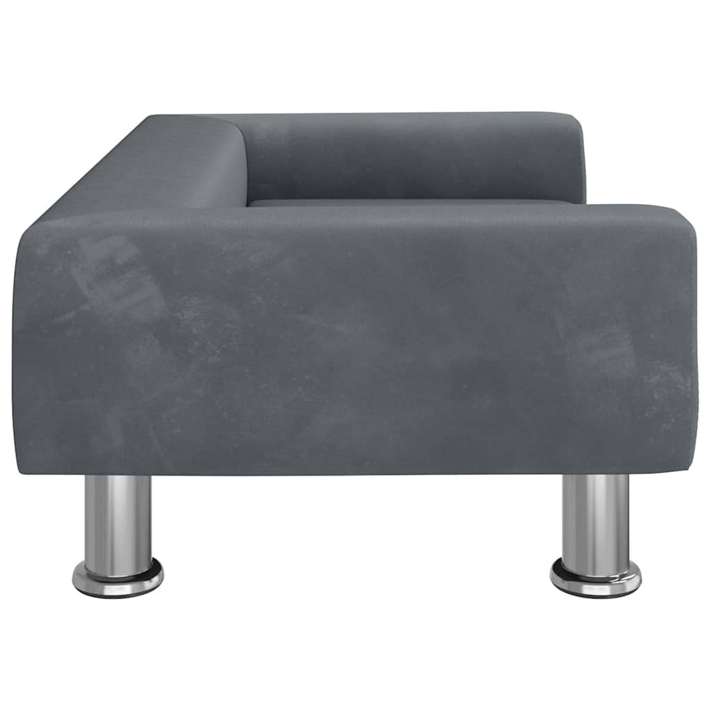 vidaXL Κρεβάτι Σκύλου Σκούρο Γκρι 70 x 45 x 26,5 εκ. Βελούδινο