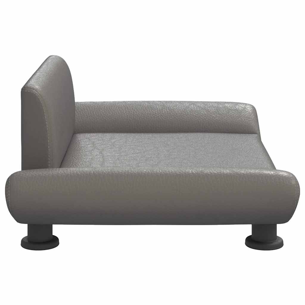 vidaXL Κρεβάτι Σκύλου Γκρι 70x45x28 εκ. από Συνθετικό Δέρμα