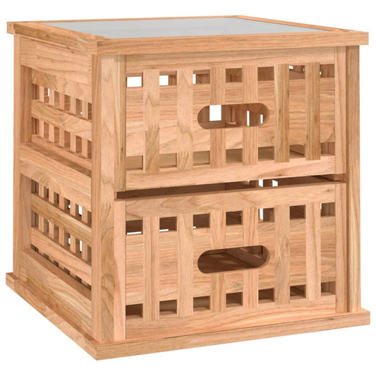 vidaXL Κομοδίνο 34 x 34 x 34 εκ. από Μασίφ Ξύλο Καρυδιάς