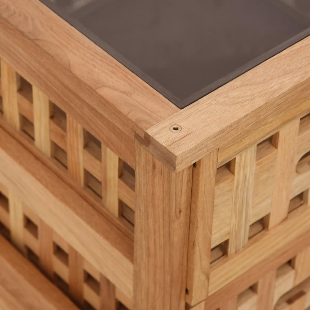 vidaXL Κομοδίνα 2 τεμ. 34 x 34 x 34 εκ. από Μασίφ Ξύλο Καρυδιάς