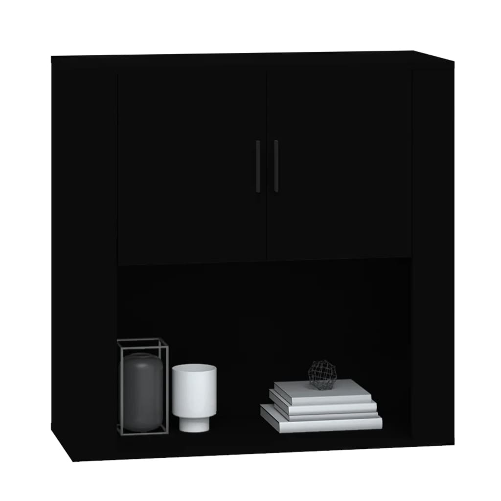 vidaXL Ντουλάπι Τοίχου Μαύρο 80x33x80 εκ. Επεξεργασμένο Ξύλο