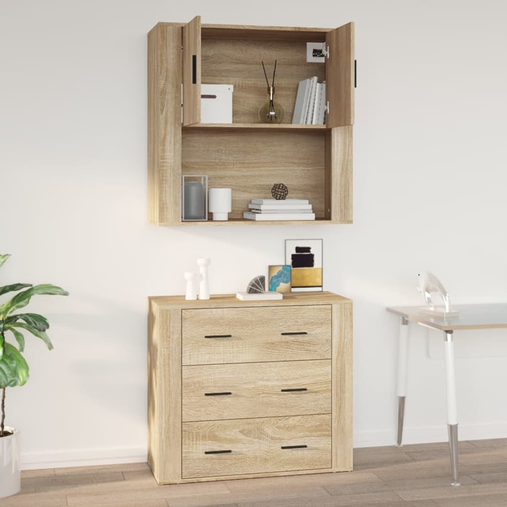 vidaXL Ντουλάπι Τοίχου Sonoma Δρυς 80x33x80 εκ. Επεξεργασμένο Ξύλο