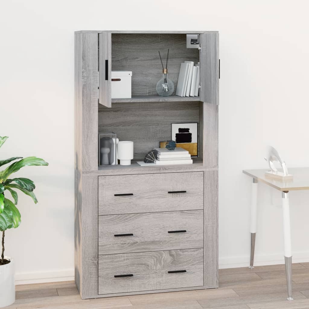 vidaXL Ντουλάπι Τοίχου Γκρι Sonoma 80x33x80 εκ. Επεξεργασμένο Ξύλο