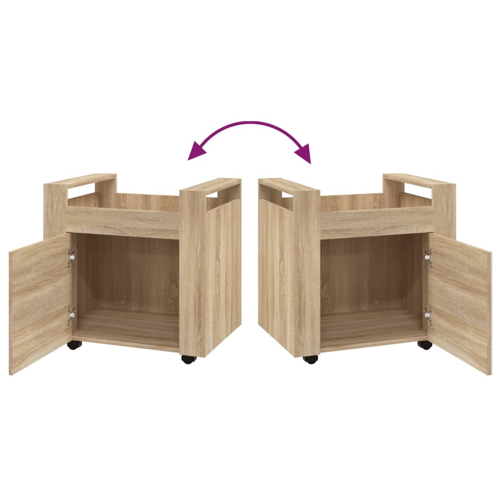 vidaXL Γραφείο Τρόλεϊ Sonoma Δρυς 60x45x60 εκ. από Επεξεργασμένο Ξύλο