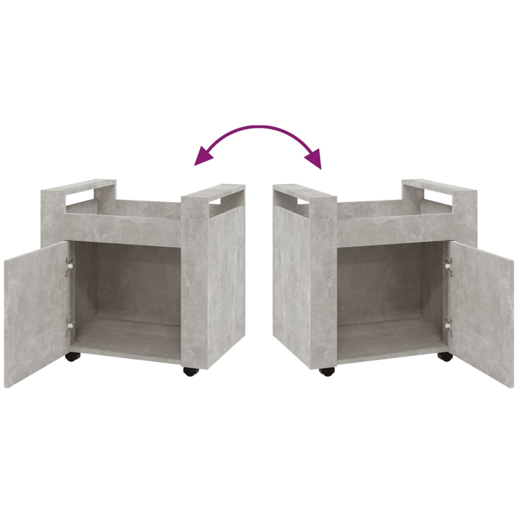 vidaXL Γραφείο Τρόλεϊ Γκρι Σκυρ. 60x45x60 εκ. από Επεξεργασμένο Ξύλο