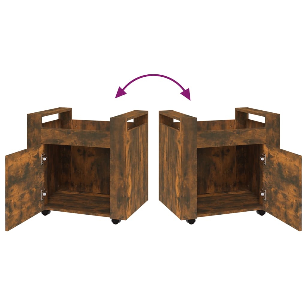 vidaXL Γραφείο Τρόλεϊ Καφέ Δρυς 60x45x60 εκ. από Επεξεργασμένο Ξύλο