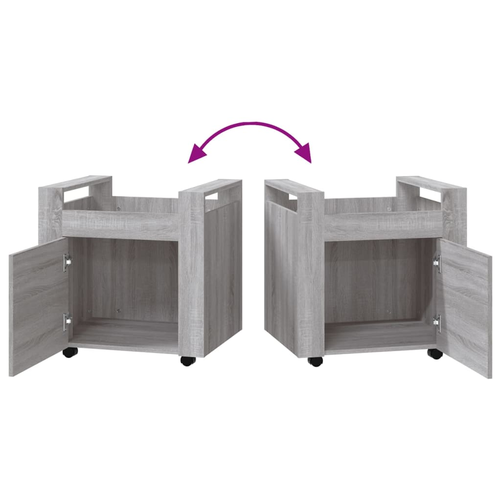 vidaXL Γραφείο Τρόλεϊ Sonoma Γκρι 60x45x60 εκ. από Επεξεργασμένο Ξύλο