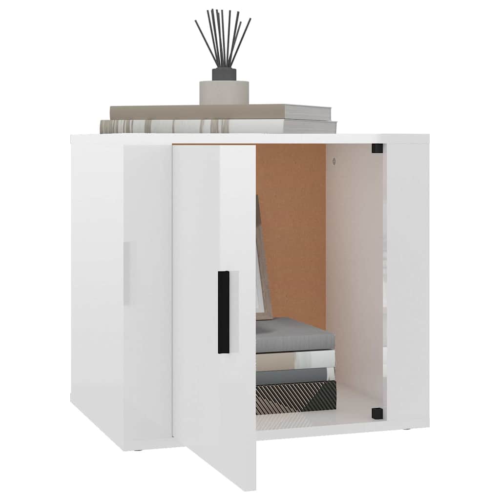 vidaXL Κομοδίνα Γυαλιστερό Λευκό 50 x 39 x 47 εκ.
