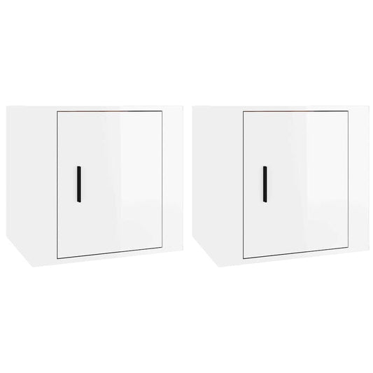 vidaXL Κομοδίνα 2 τεμ. Γυαλιστερό Λευκό 50x39x47 εκ.